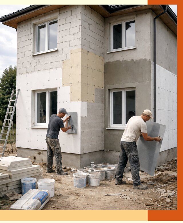 Утепление дома из газобетона в Борзе от 4326 руб./м² — заказать у ТепломастерБря